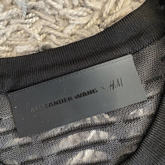 Alexander Wang X H&M NWOT Perforated Sheer Mesh Panel Black Dress S Italy Made - Picture 11 of 16